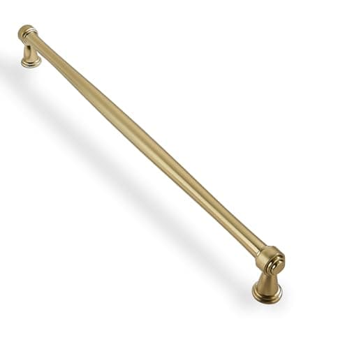 ZAUYX Solid HeavyDuty 1 Pack 12 Inch Hole Center Appliance Pulls Brushed Brass Cabinet pulls is Suitable for Kitchens cabinets vanities Bathroom cabinets