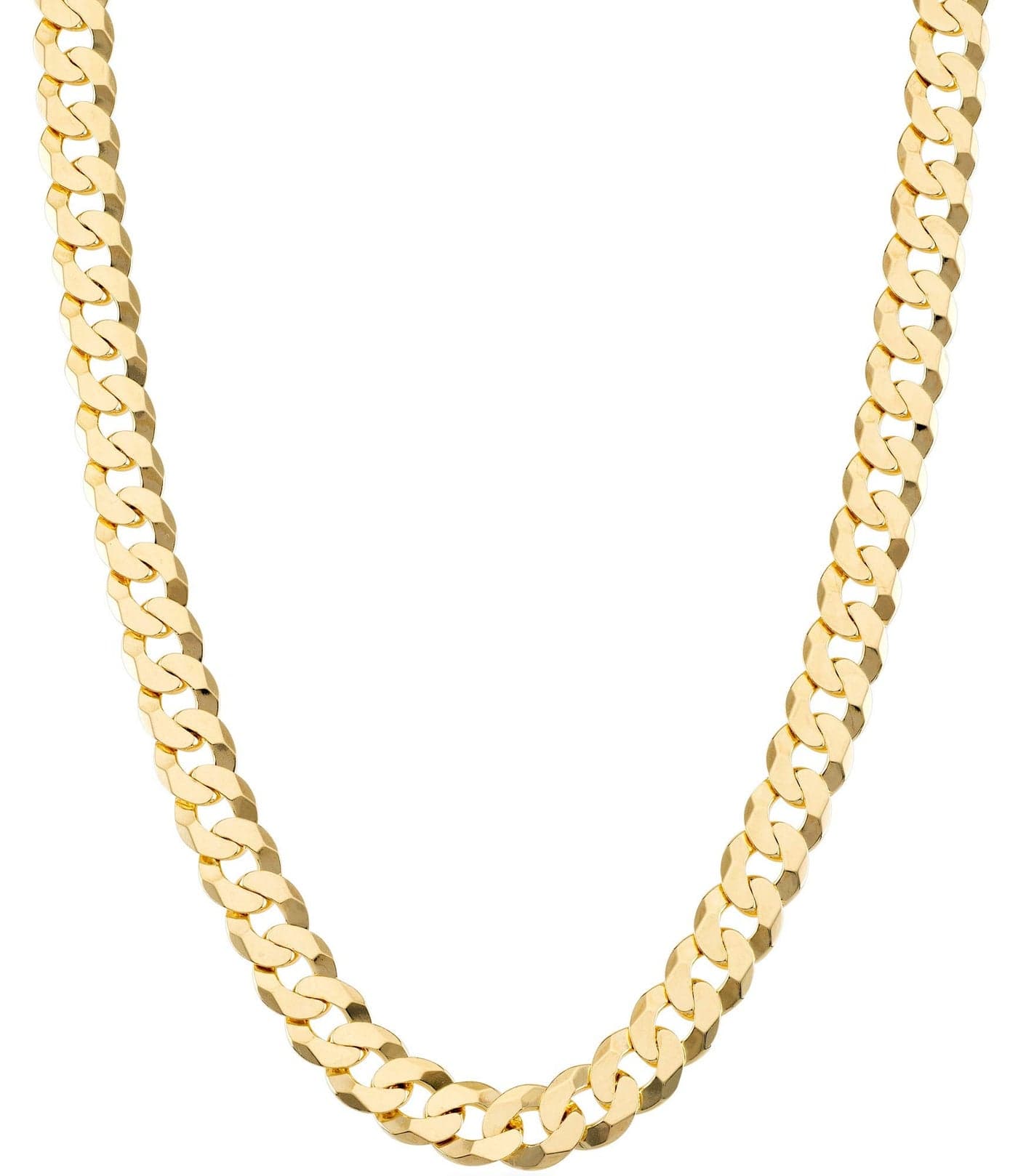 Miabella Italian 18K Gold Plated 925 Sterling Silver 7mm Cuban Link Curb Chain Necklace for Men Women, Made in Italy(Length 26 Inches)