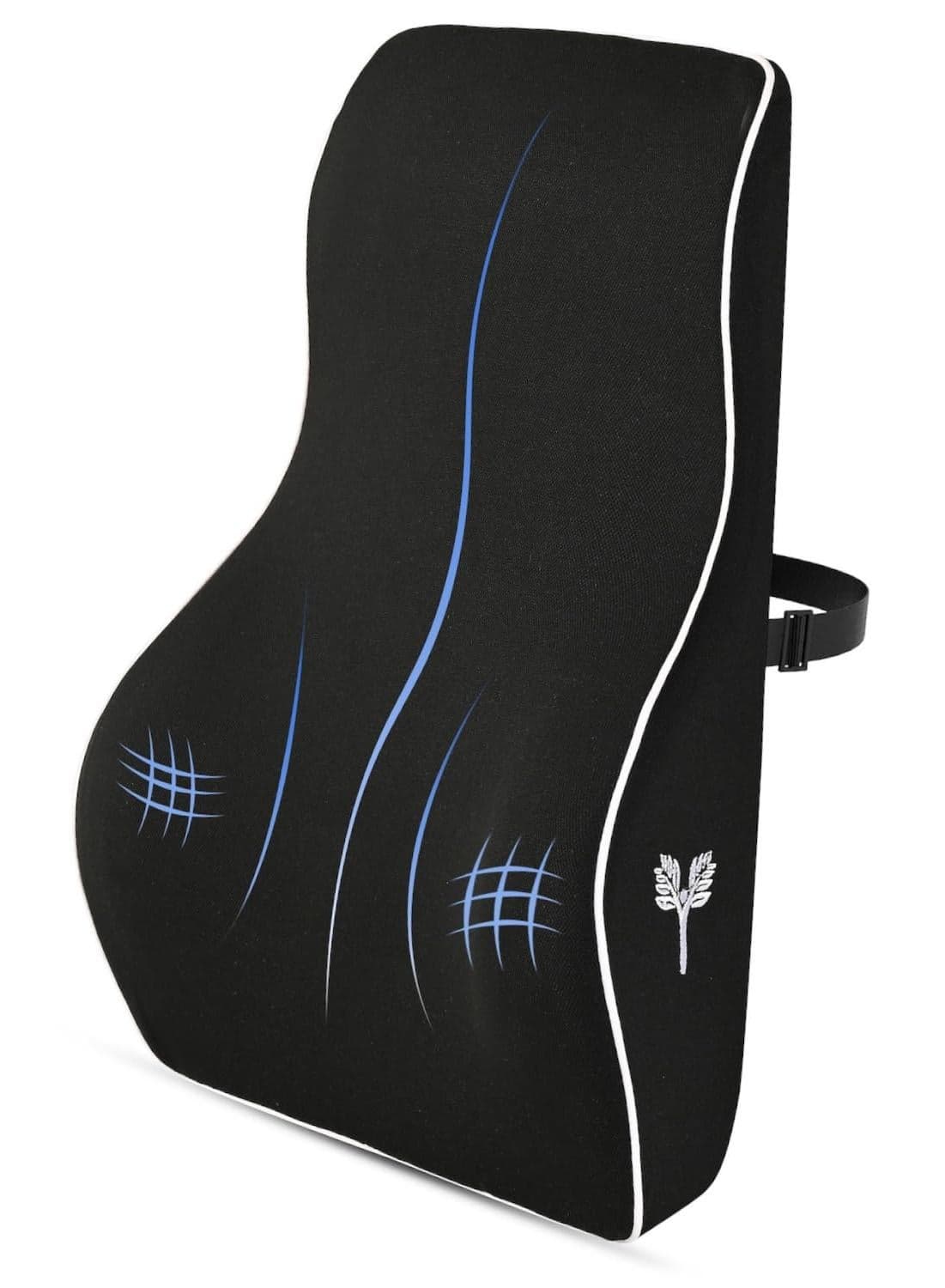 Grin Health SitRight Pro Full Lumbar Support for Office Chair Memory Foam Backrest Cushion for Chair Back Pain Relief Orthopedic Back Support Back Pillow for Sitting Black