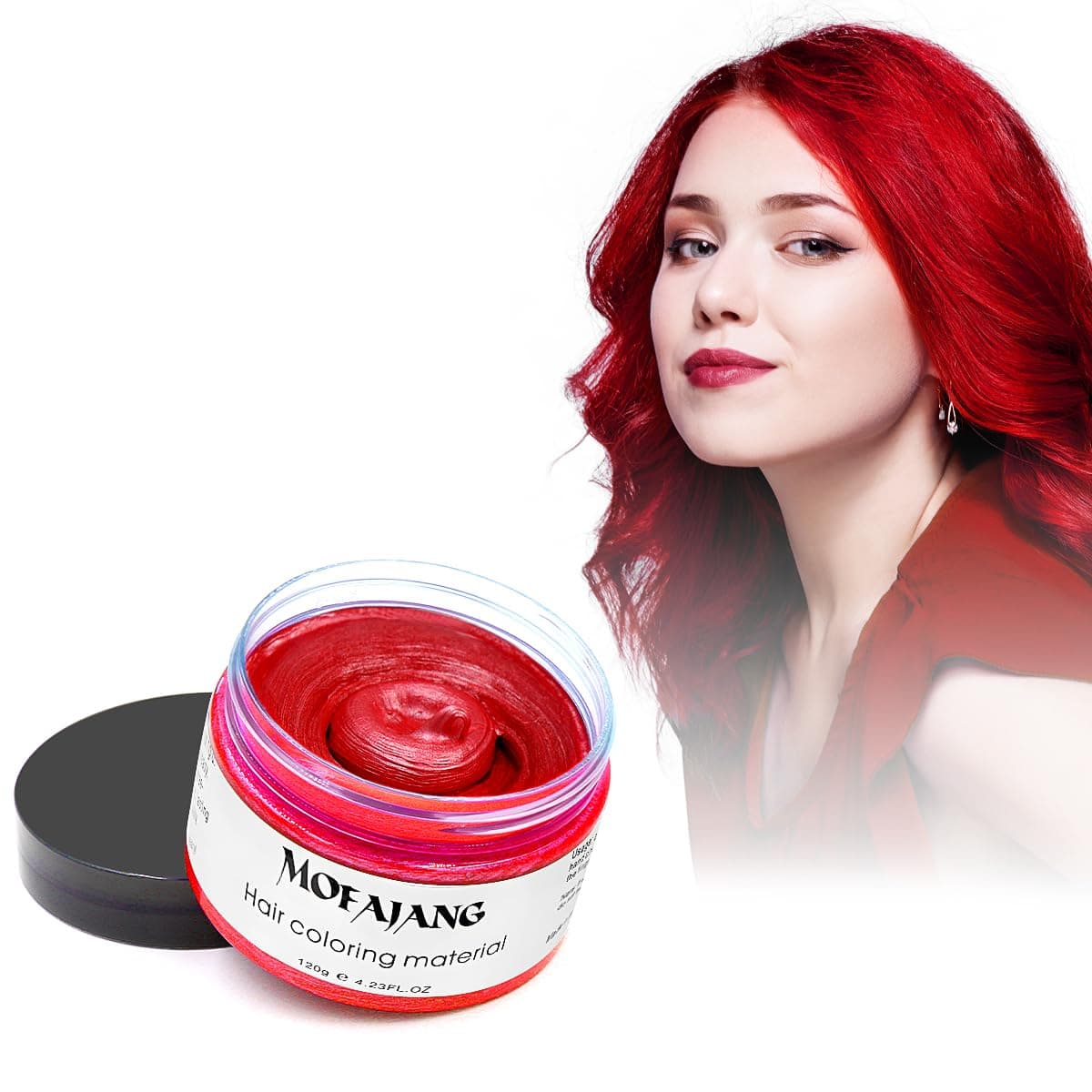 Red Hair Wax Color SOVONCARE Temporary Dye Wax Natural Hairstyle Cream Hair Pomades for Women Men Party Cosplay Halloween Date 423 oz Red