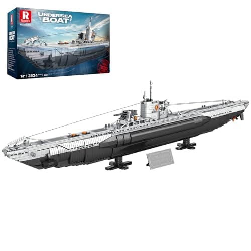 Reobrix UBoat Submarine Building Set Military Submarine Model Kit for Adults WW2 History Collectible Home Decor Battleship Construction Set 33050 Army Toy Gifts for Boys Men Military Fans