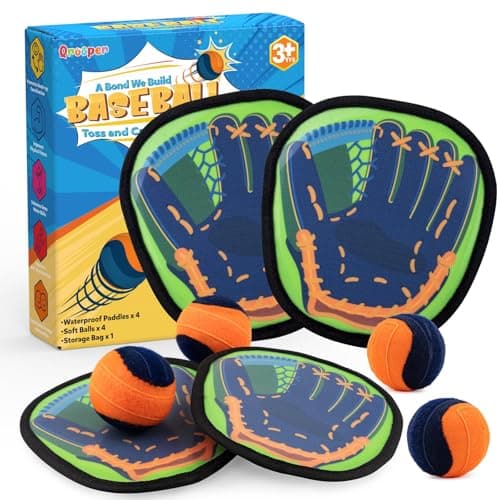 Qrooper Toss and Catch Ball Game Kids Toys for 3 4 5 6 7 8 Year Old Boys Girls Birthday Gift, Outdoor Games Camping Yard Play Outside Beach Pool Toys for Kids Ages 4-8 8-12 Toddler Baseball Glove