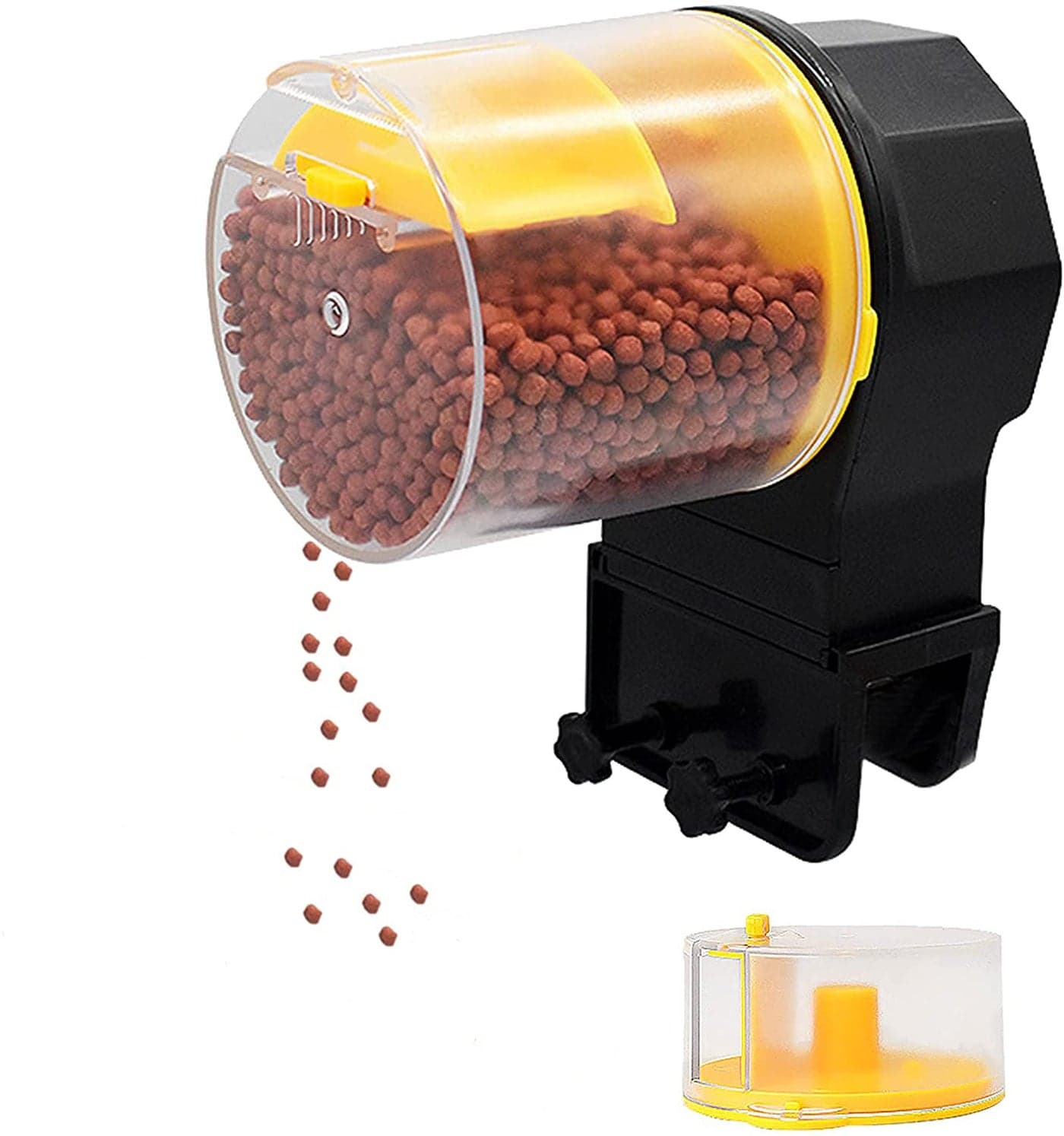 Optifit Automatic Fish Feeder for Aquarium, Digital Auto Fish Food Dispenser Timer Machine with 2 Feed Boxes (0.1lb & 0.2lb), Battery Operated Vacation Feeder for Flakes Pellets Crumbles