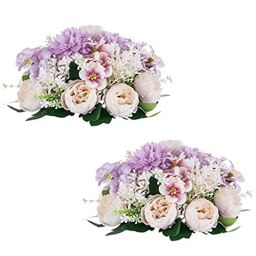 Inweder Flower Balls Centerpieces for Tables: 2 PCS Purple Flowers for Centerpieces Floral Arrangements Centerpiece for Wedding Party Celebration Home