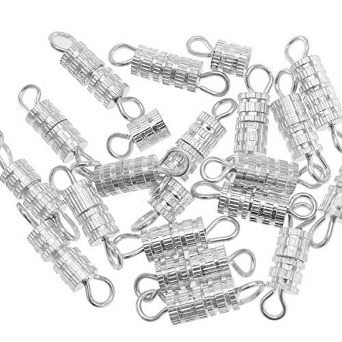 Kare & Kind Clasps - 100 Pieces 4 x 15 mm - Barrel Screw Type Clasp - Perfect for Jewerly Making Retail Packaging (Silver)