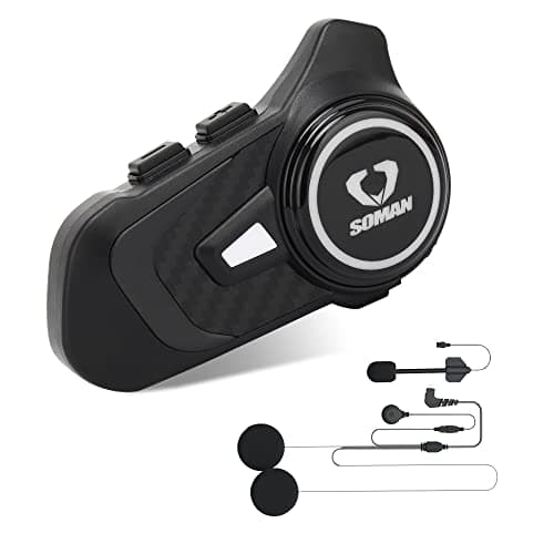 Motorcycle Helmet Bluetooth Intercom 800M Wireless Communication System Waterproof Motorcycle Bluetooth Headset with DPS Reduce Noise for Helmets (1 Pack)