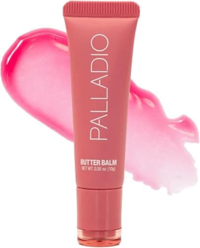 Palladio Butter Balm Hydrating Lip Balm with Sheer Tint Aloe Peptides Shea Butter and Vegan Formulation for Instant Moisture Shine and Soothing Lip Care Strawberry Shortcake