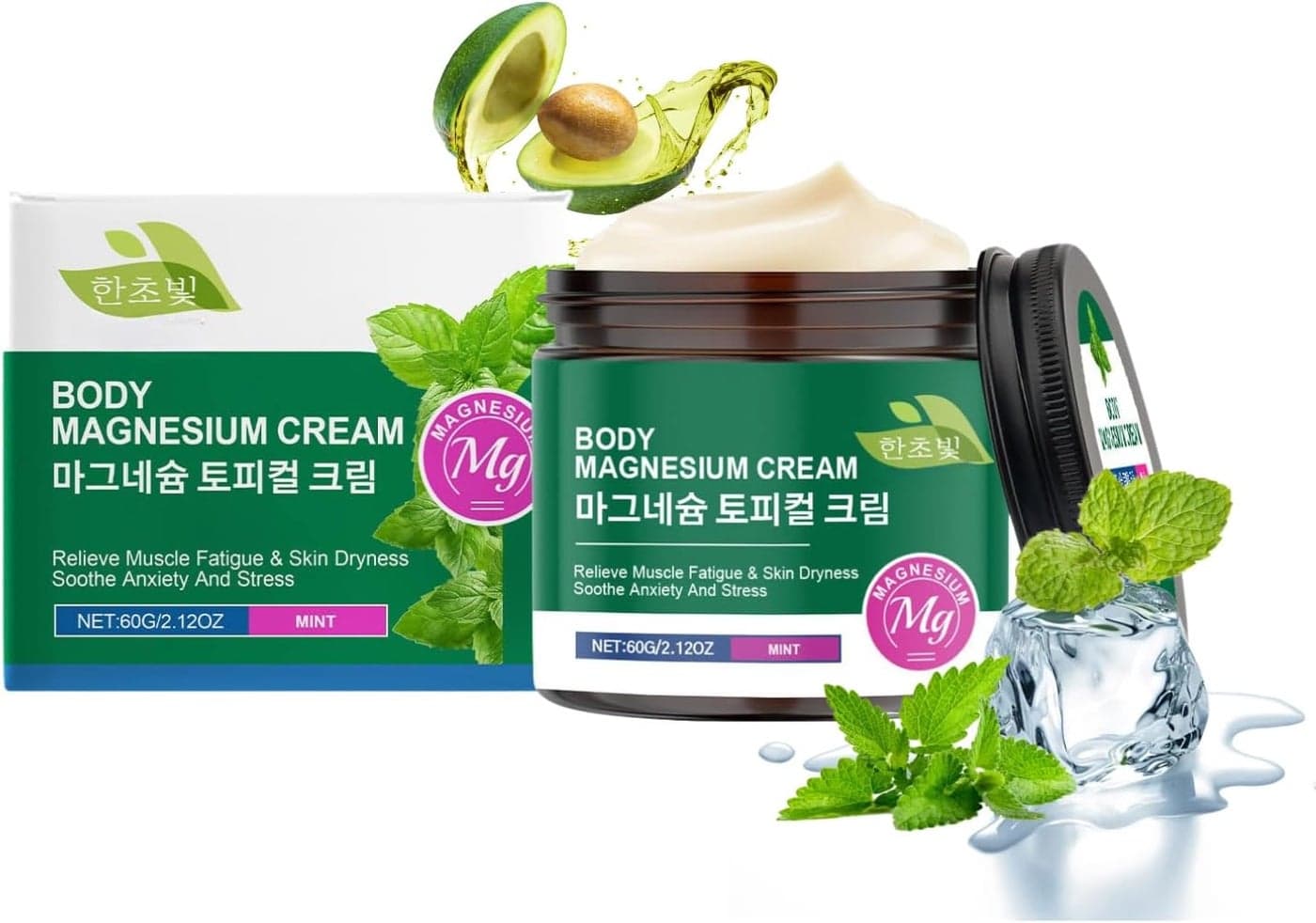 Magnesium Pain Relief CreamTopical Magnesium Lotion for SleepNerve pain reliefMuscle RelaxationCalmMoisturizing Supplement with Hyaluronic AcidShea ButterJoint Relie CreamsSafe for Kids