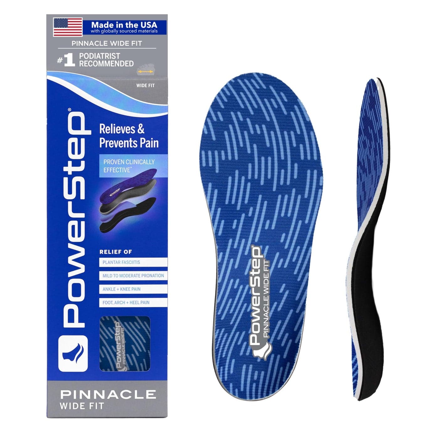 Wide Fit Orthotics Insoles Wide Feet Arch Support Plantar Fasciitis Relief Mild Pronation Orthotics That Supports Ankle Knee Pain Made in The USA Mens 995 Womens 11115