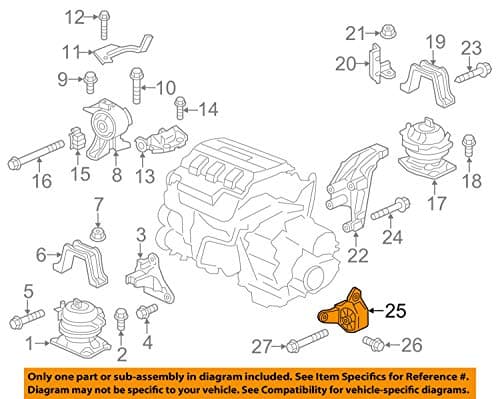 Genuine Honda 50850TK8A01 Transmission Mounting Rubber Assembly