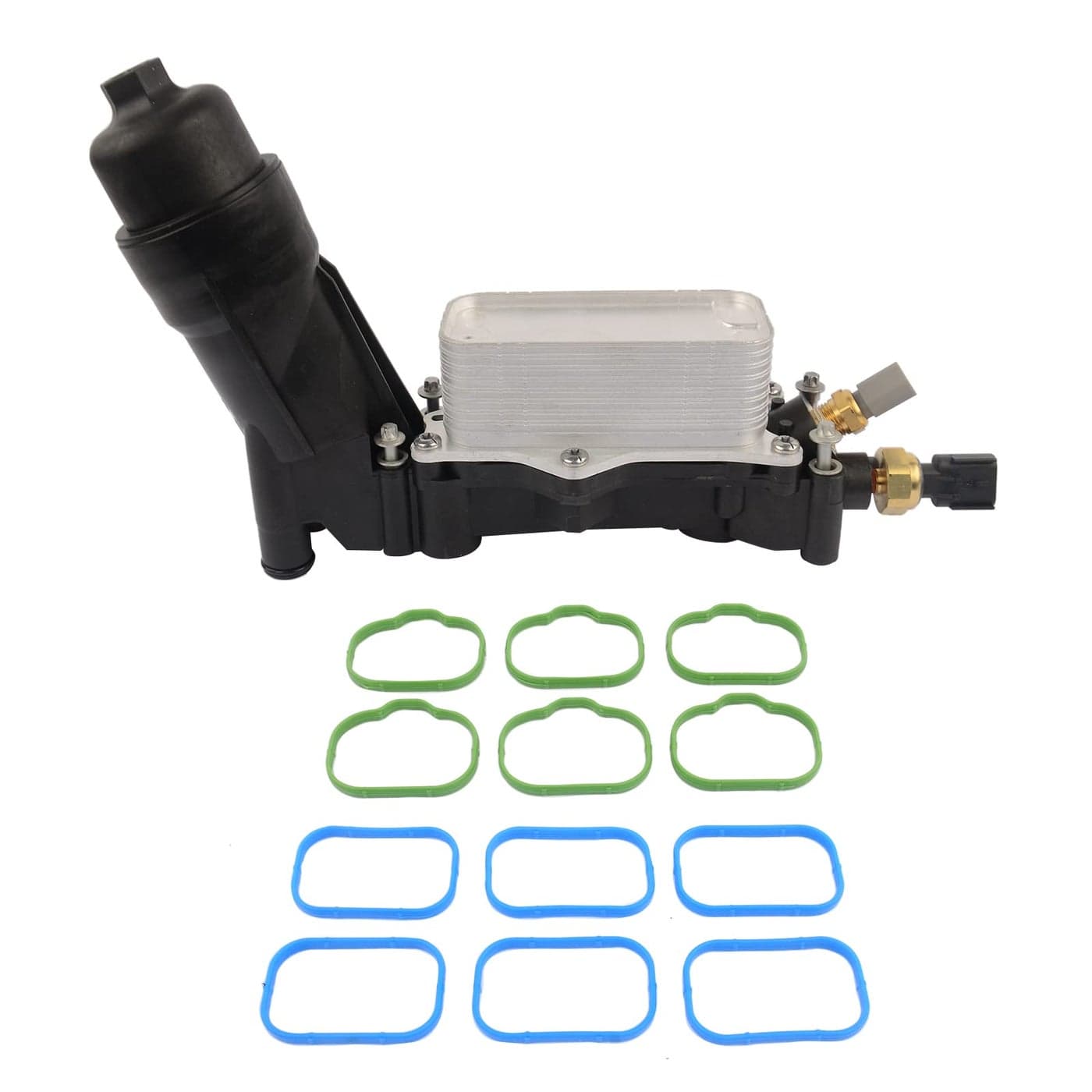 GELUOXI 5184304AE 5184294AC Engine Oil Cooler Oil Filter Housing Assembly Replacement for 20112013 Chrysler Jeep Dodge V6 36L