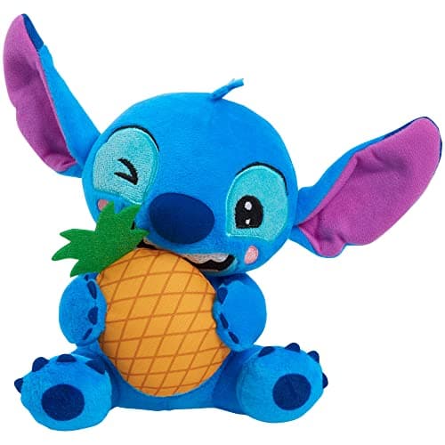 Disney Stitch Small Plush Stitch and Pineapple Stuffed Animal Blue Alien Holiday Stocking Stuffers Gifts Presents Kids Toys for Ages 2 Up by Just Play