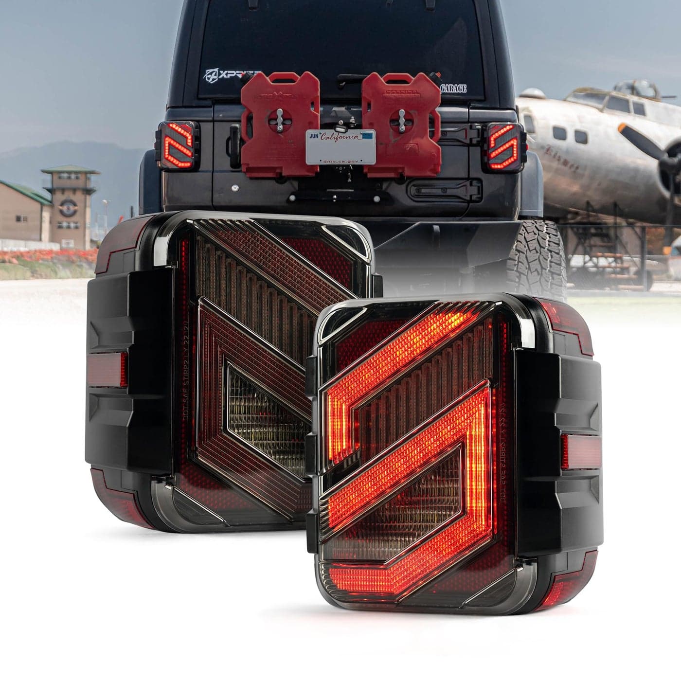 Xprite LED Tail Lights Compatible with Jeep Wrangler JL JLU 20182023 SportSaharaRubicon Rear Brake Light Tail Lamp with Turn Signal and Reverse Back Up Assembly PairClear Lens
