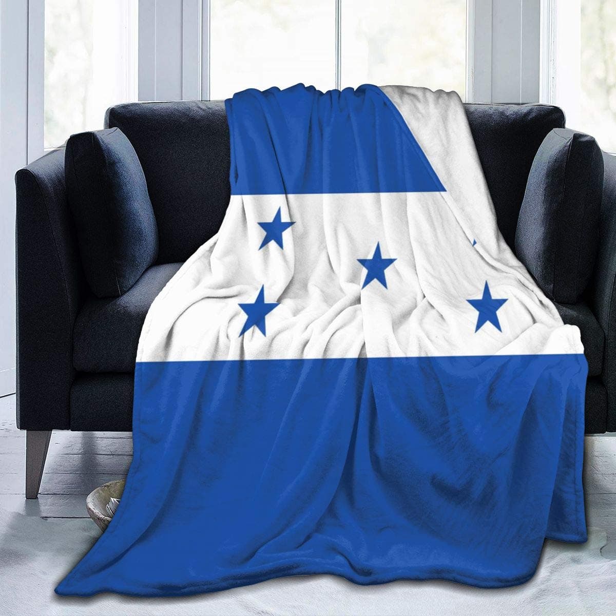 Carwayii Honduras Blanket Honduras Gifts for Patriotic Men Women Soft Flag Flannel Fuzzy Lap Throw Blanket Indoor Outdoor Travel Durable Birthday Gifts Bedroom Room Decor 40x50