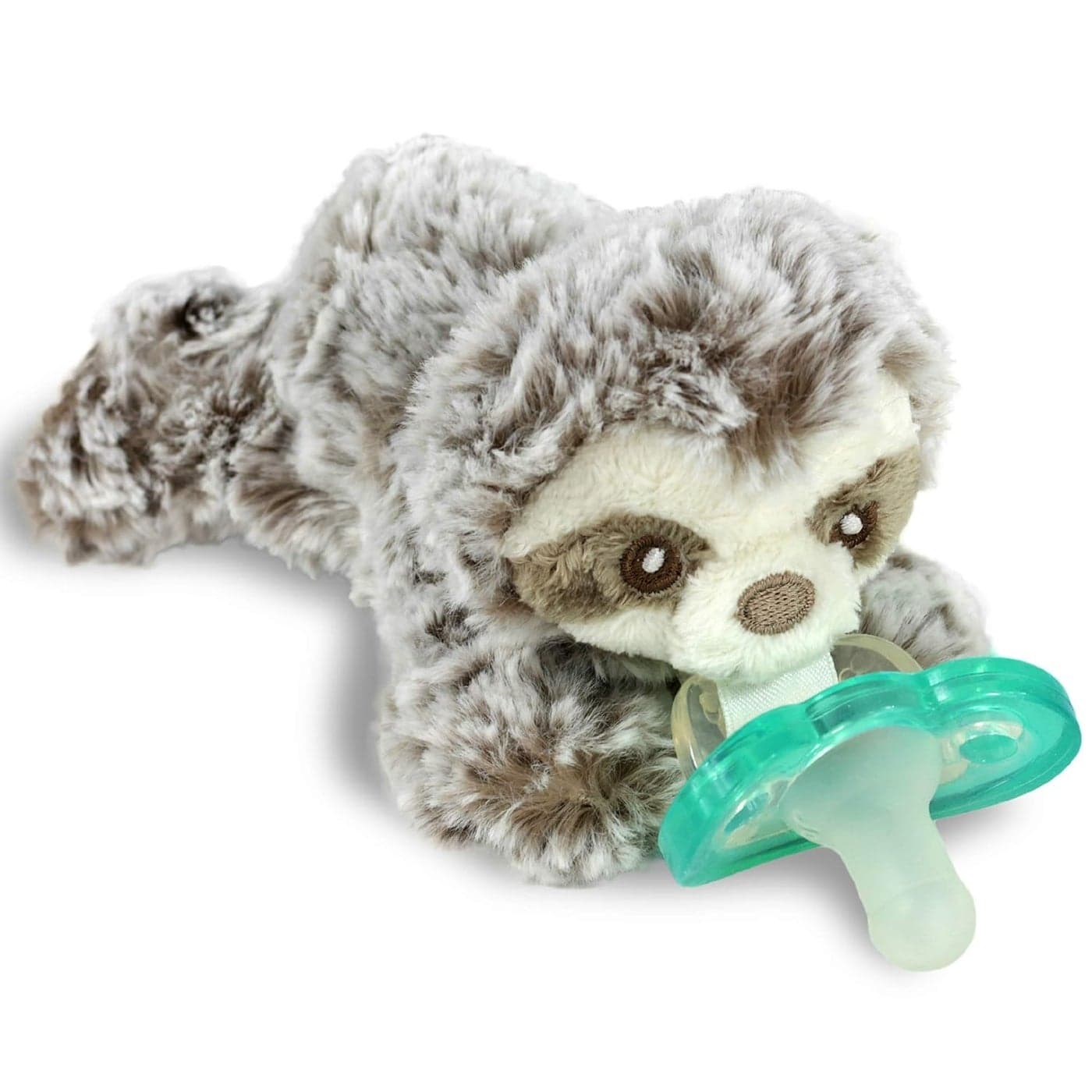 RaZbaby RaZbuddy JollyPop Pacifier Holder w/Removable Baby Pacifier - 0m+ - BPA Free - (Sloth)