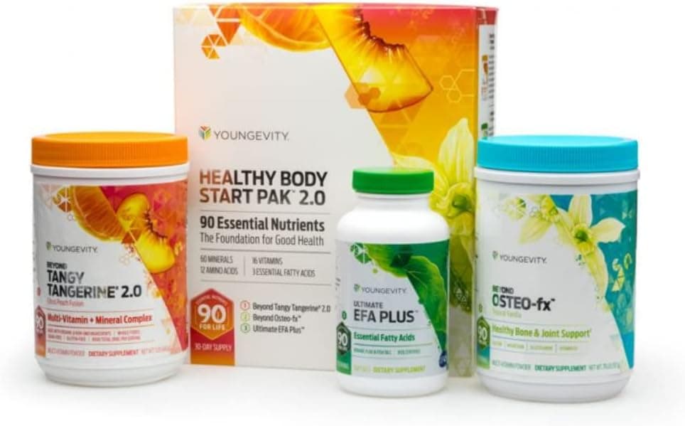 Youngevity Healthy Body Start Pak 20 Complete AllinOne Nutrition 60 Minerals 16 Vitamins 12 Amino Acids 6 Essential Fatty Acids Whole Foods PreProbiotics Bone Formula