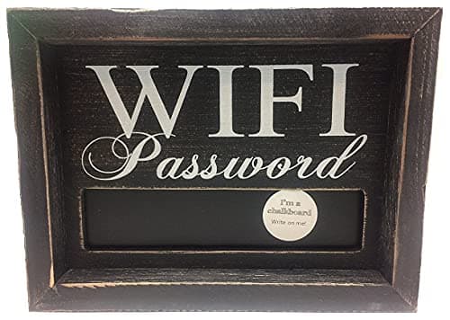 Adam's & Company 19096 Wood Framed Sign With Chalkboard Wifi Password 8 Inches x 6 Inches x 1.5 Inches