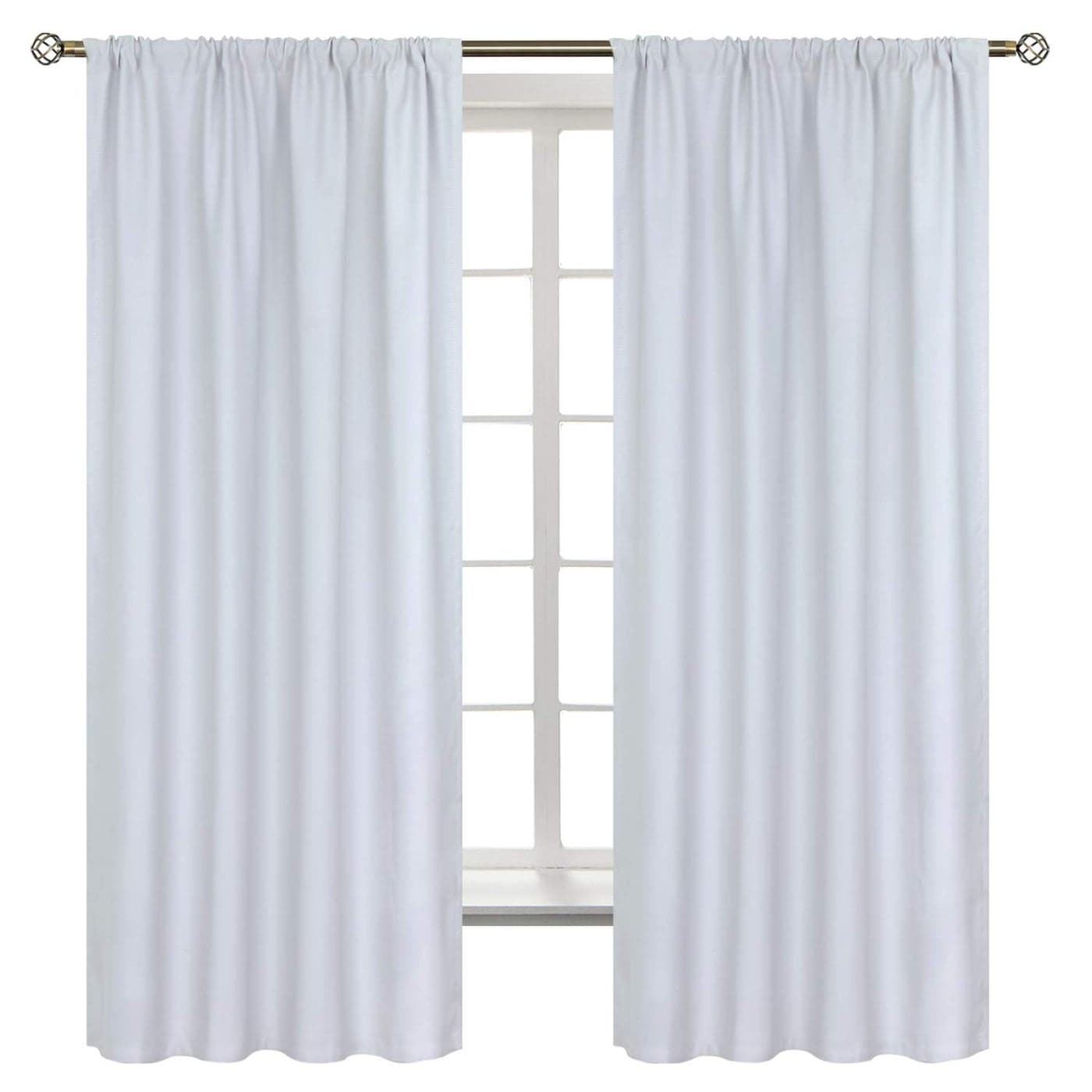 BGment Rod Pocket Room Darkening Curtains for Bedroom 63 Inches Long Thermal Insulated Blackout Curtains for Living Room 42 x 63 Inch 2 Panels Greyish White