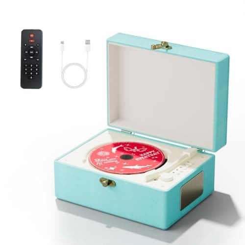 Yintiny Blue Time Music Box CD Player with Speaker for Home Decoration