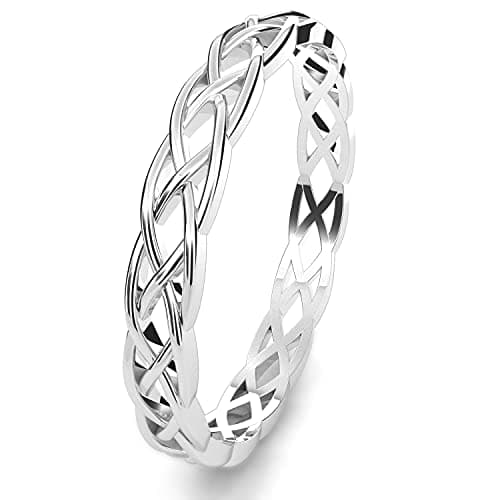 Metal Factory Sz 12 Sterling Silver 925 Celtic Knot Eternity Band Ring