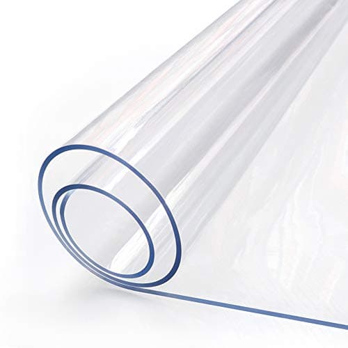 Crystal Clear Dining Table Cover Protector Office Desk Pad Mat Rectangle Plastic Vinyl Table Cover for 5 Foot Table Waterproof PVC Desk Writing Mat for Wood Side End Coffee Kitchen Table 20 x 60 Inch