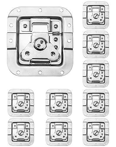 QWORK Road Case with Recessed Latch, Heavy Duty Recessed Butterfly Twist Catch, 10 Pack for Pro Audio Gear