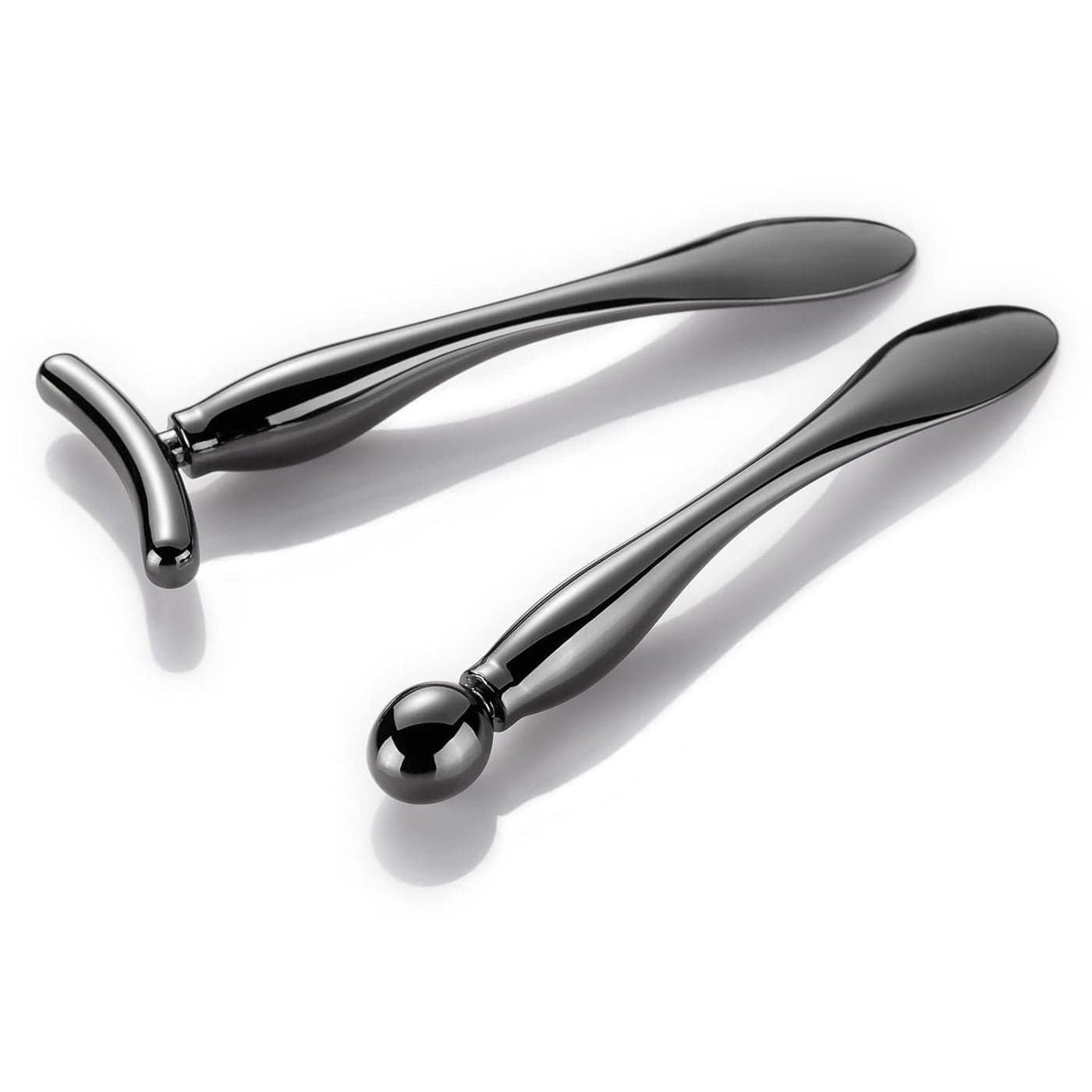 Lisapack 2PCS Metal Eye Cream Applicator Wand Stick Massager Tool for Facial Massage Reduce Puffiness Champagne
