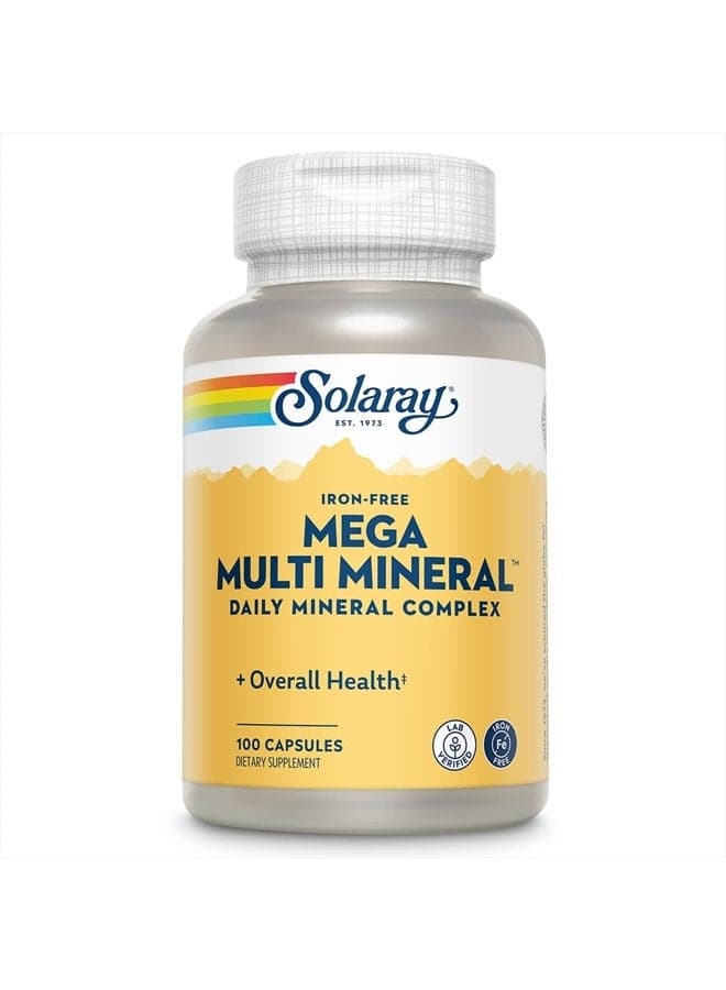 Solaray Mega Multi Mineral No Iron, Vitamin Capsules (076280045147) (100 Capsules, 25 Servings)