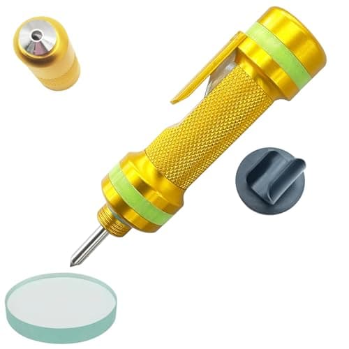 Allelic Car Window Breaker Tool, Window Breaker Seatbelt Cutter, Window Breaker, Glass Breaker, Spring Loaded Window Breaker for Land & Underwater (Gold)