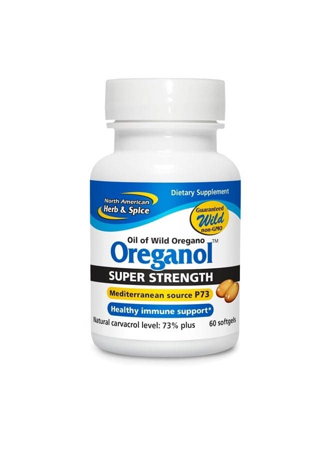 Super Strength Oreganol P73-60 Softgels - Immune System Support - Vegan Friendly Wild Oregano - 285% More Potent Than Regular Strength - Non-GMO - 60 Servings
