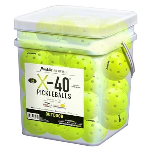 Franklin Sports X40 Yellow Outdoor Pickleballs USAPA Regulation Size 36 Pack Bulk Set