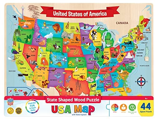MasterPieces 44 Piece Jigsaw Puzzle for Kids USA Map Wood Puzzle 165x118