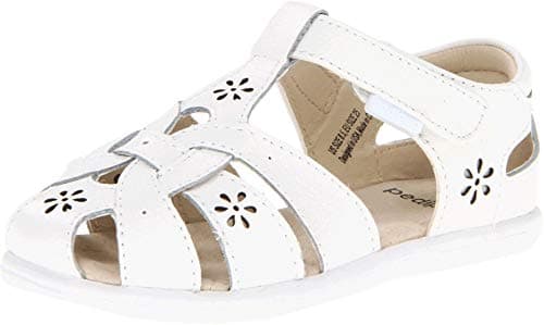 Pediped Girls Flex Nikki - K Sandals, White, 12.5-13 Big Kid US