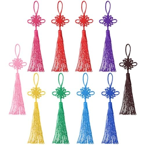 10PCS Handmade Chinese Knot Tassel Hanging Decorations 9 Colors Norigae Korean Tassel for Home Car and Gift Decor