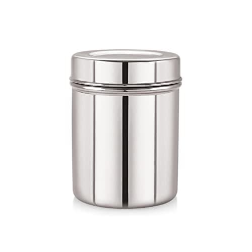Neelam Stainless Steel Silver 22 Gauge Deep Dabba 600 ml, 1 Pcs, Durable and Spacious Food Storage Container, Ideal for Storing Grains, Snacks, Leftovers, Perfect for Bulk Storage, Easy to Clean.