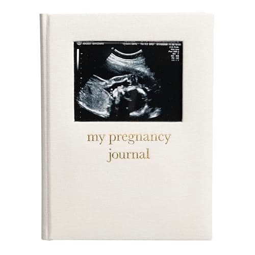 Pearhead Linen Pregnancy Journal, Milestone Tracker, Baby Keepsake Book, Gift for Expecting Moms, Sonogram Photo Insert, My Pregnancy Journal, Gender-Neutral Baby Gift, Beige