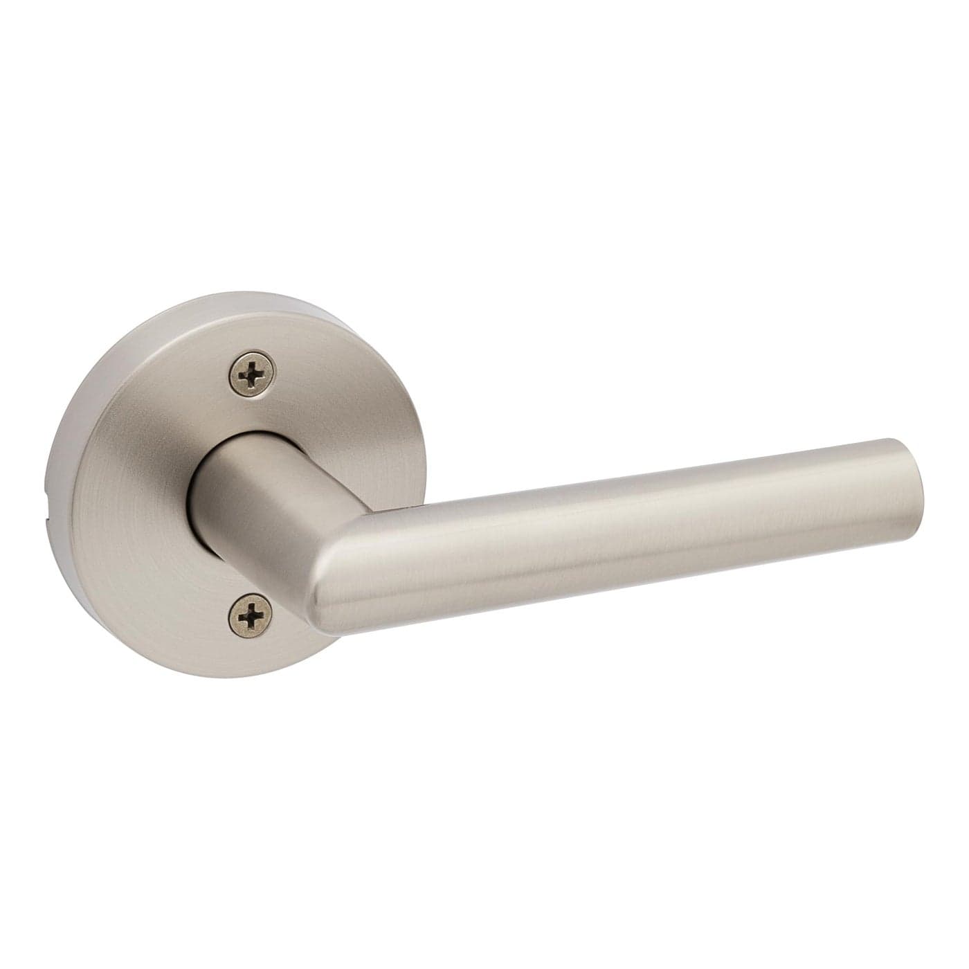 Kwikset Milan Dummy Door Handle Single Sided Lever for Closets French Double Doors and Pantry Satin Nickel NonTurning Reversible Interior PushPull Lever