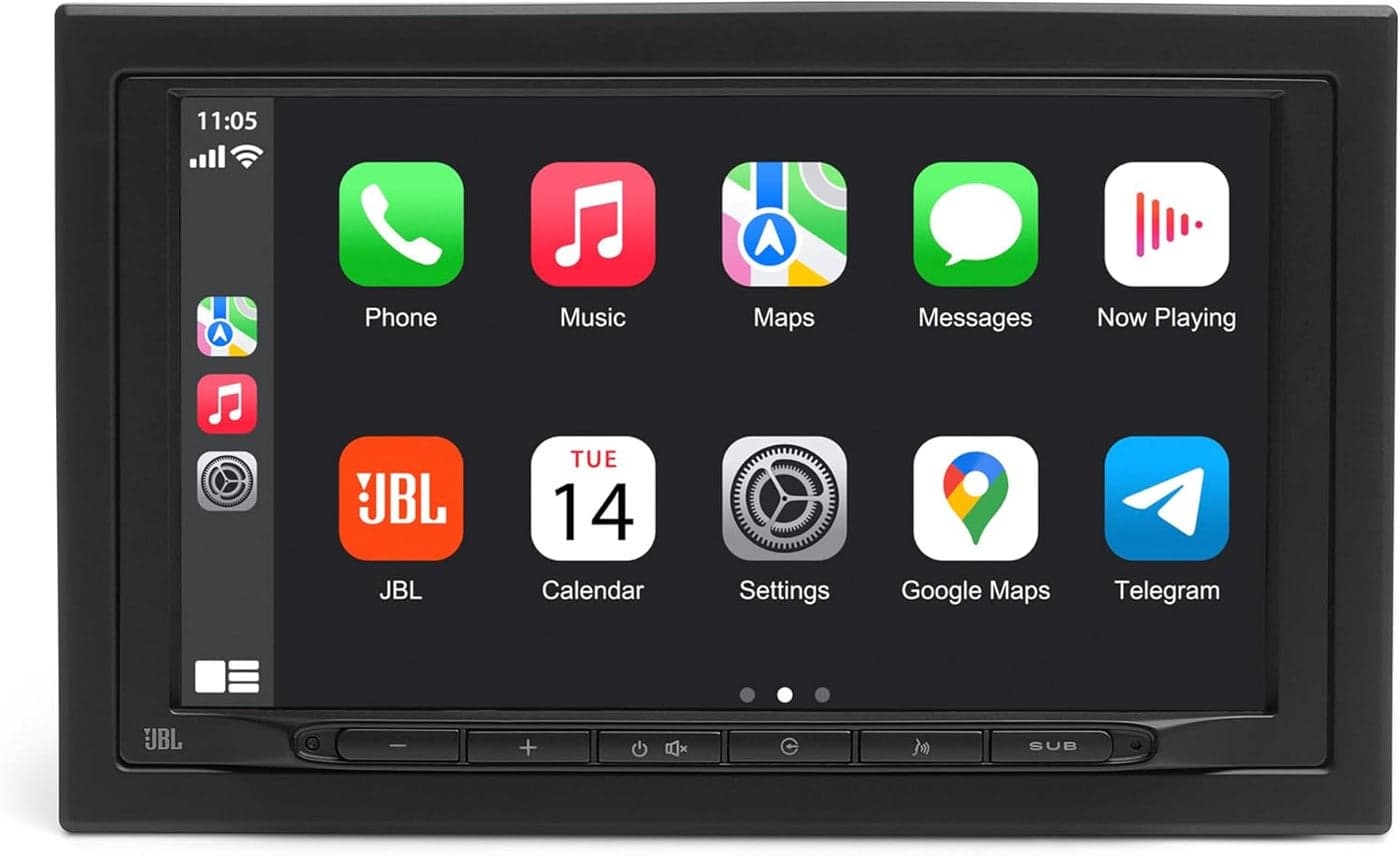 JBL Legend 700 2DIN 7 Touchscreen Car Stereo with Wireless Apple CarPlay Android Auto Bluetooth 4x50W Output 16Band EQ Subwoofer Control DABDAB Radio and 6 Preamp Outputs