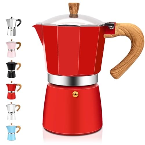 DITOSH 3 Cup Aluminum Espresso Stovetop Moka Pot Express Coffee Maker Percolator Italian Classic Mocha Coffee Machine for Italian and Cuban Cafe Brewing for Home & Camping 150ml 5oz