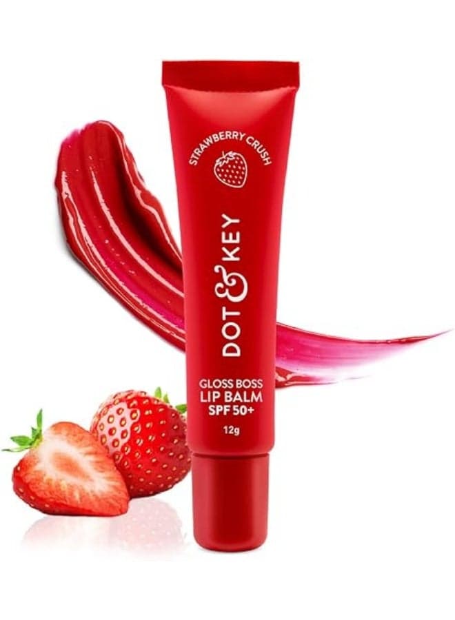 Dot & Key Strawberry Lip Balm for soft and naturally pink lips| SPF 30 & Vitamin C+E| fades lip pigmentation|for dark lips, 12g