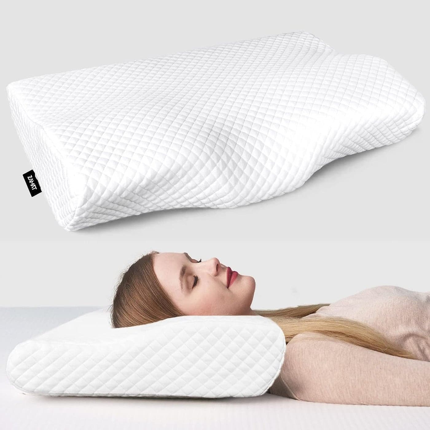 Rylan Memory Foam Pillows Memory Foam Pillow Contour Cervical Orthopedic Memory Foam Pillow for Neck and Shoulder Pain Bed Pillows for Sleeping Contour Orthopedic Memory Foam Bed Pillow for Sleeping