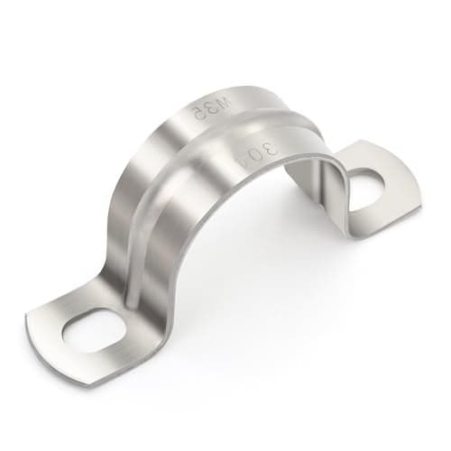 FamlTol 10 pcs 138 Conduit Clamp 304 SS Pipe Support U Bracket Tube Clamp for CableWater Pipe Heavy Duty Strap Clamps OD 138 10 pcs