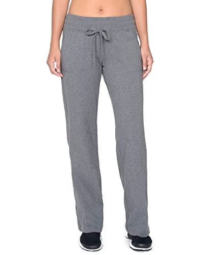 Danskin Essentials Drawcord Pant (US, Medium, Charcoal Grey Heather)