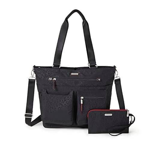 Baggallini Any Day Tote with RFID Phone Wristlet - Adjustable Crossbody Tote Bag for Women - Lightweight Travel Bag
