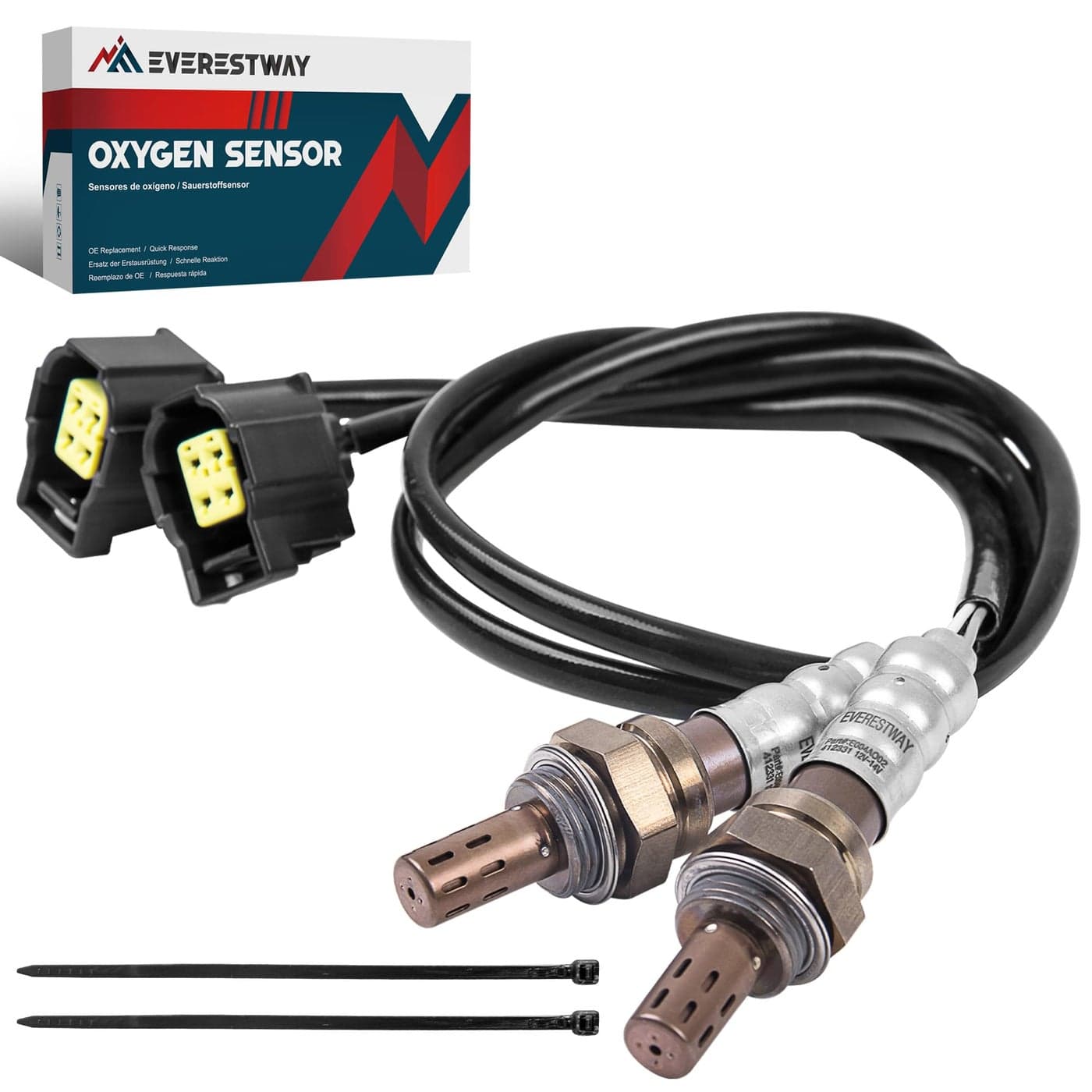 EVERESTWAY 2344587 56041698AA Oxygen Sensor DownstreamUpstream Compatible for Chrysler Dodge Charger Challenger Dakota Ram 1500 Jeep Wrangler Commander Mitsubishi Raider 2PC