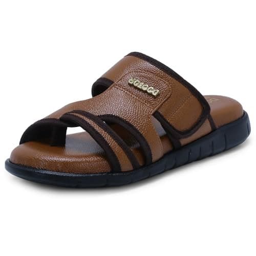 DOCTOR EXTRA SOFT Men's Memory Foam Cushion Footbed Sandals/Chappal for Adults with Adjustable Strap| Diabetic & Orthopedic|LightWeight & Comfortable Stylish & Anti-Skid Dr.Slippers & FlipFlops Gents A-03