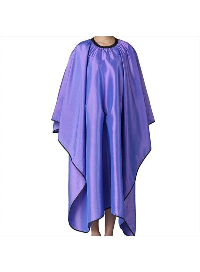 Barber Cape, Iusmnur Professional Hair Salon Cape with Adjustable Metal Clip, Shampoo Hair Cutting Cape for Barbers and Stylists - 55 x 63 inches (Purple)