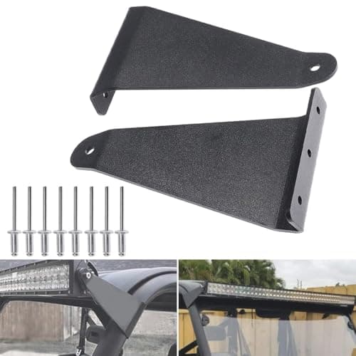Front Upper Roof Windshield Profit Cage 5052 inch Curved Light Bar Mount Brackets Compatible with Polaris Ranger 570 900 1000 XP 900 EPS