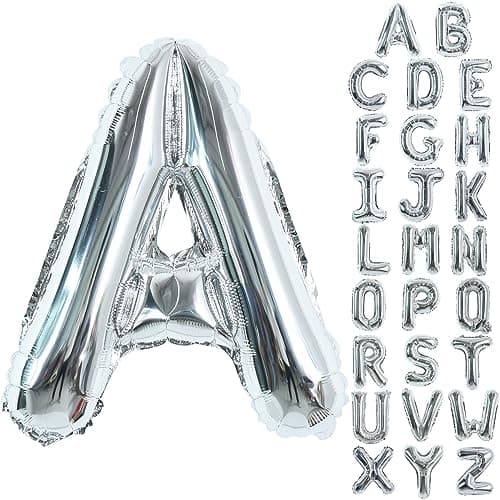 TONIFUL 40 Inch Large Silver Letter A Balloon Foil Mylar Big Letter for 2026 New Year Eve Graduation Wedding Baby Shower Birthday Party Anniversary Supplies Decorations