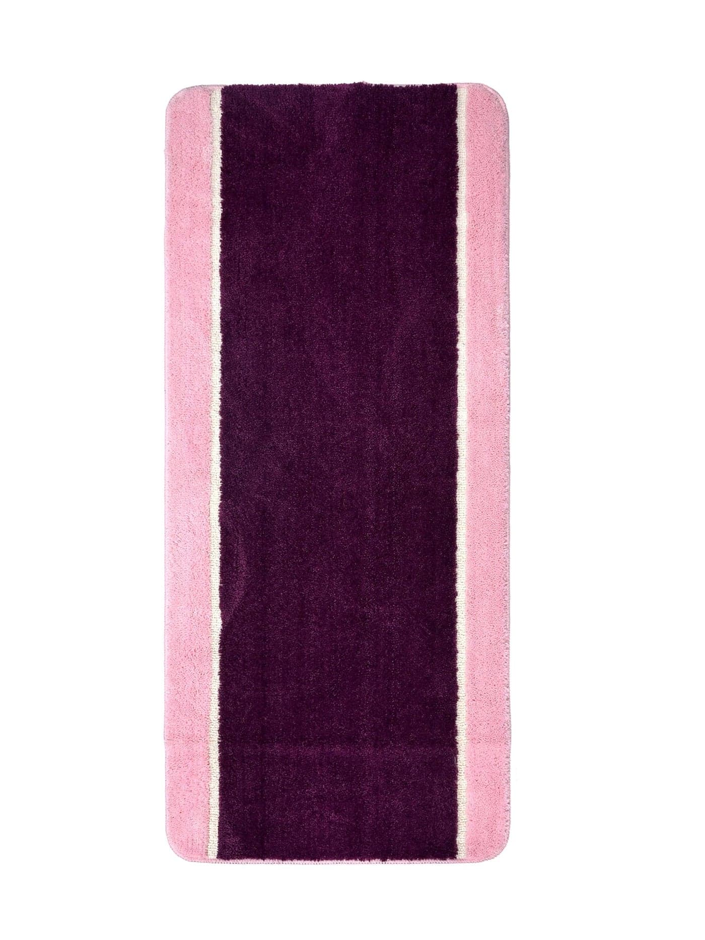 Saral Home Stripe Microfiber Durable & Washable Multipurpose Runner for Home/Kitchen/Living Area/Lobby/Office Entrance with Anti Skid Backing (Purple, 60 Cm X 140 Cm)
